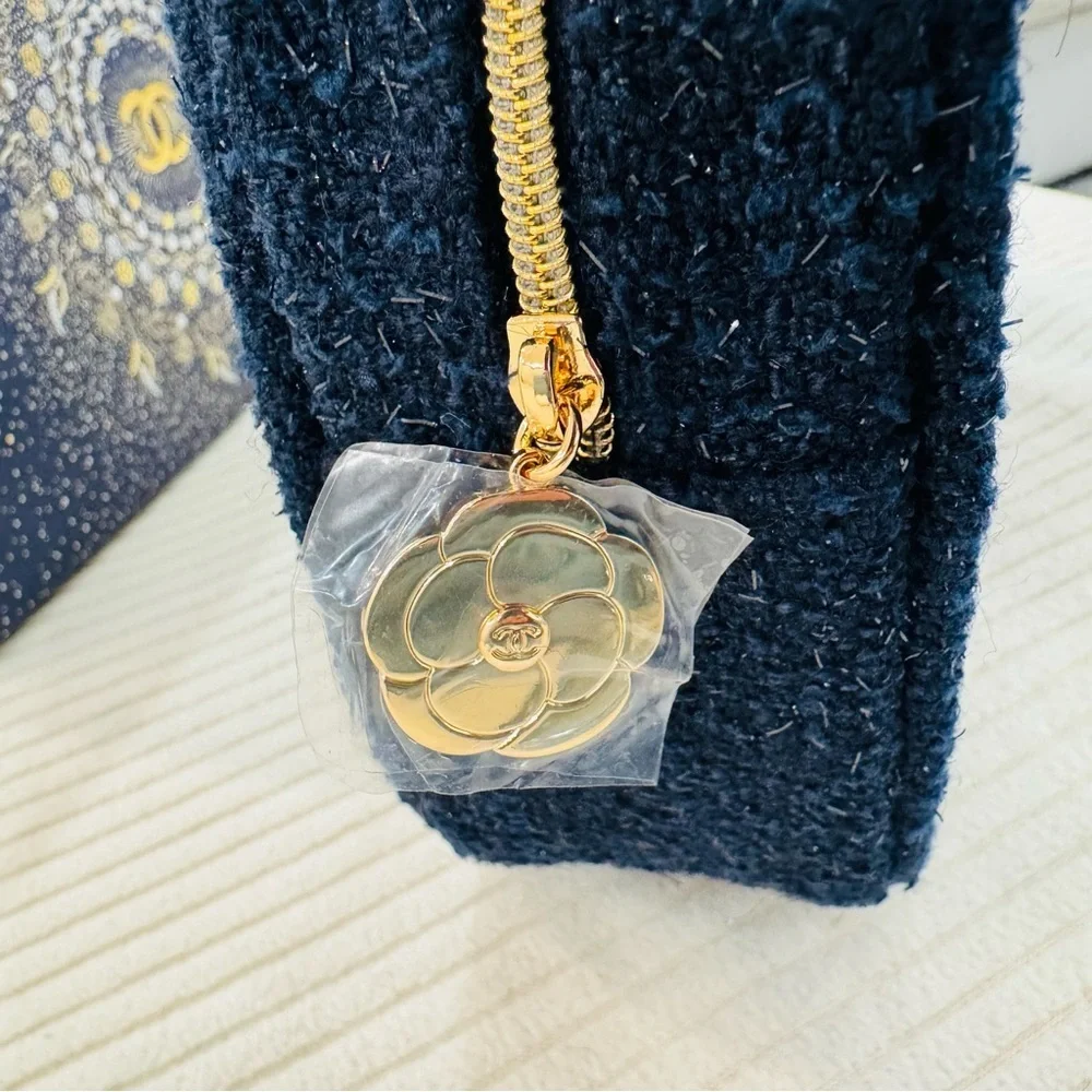 CHANEL Holiday Set 25 in Coveted Essentials with Navy Glimmer Tweed Pouch